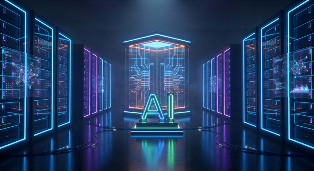 a woman in a professional setting analyzes an ai-driven candidate matching system on a tablet.